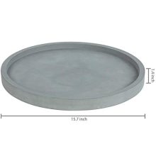 MyGift 16-Inch Concrete Grey Round Vanity Tray