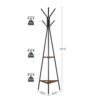 Declutter Your Space – Industrial Coat Rack Stand with Storage Cabinets in Rustic Brown