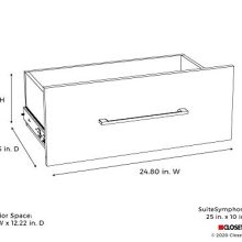 SuiteSymphony Modern 25-Inch X 10-Inch Drawer