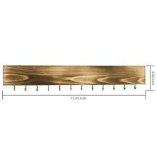 MyGift 3-Piece Wall-Mounted Rustic Wood & Gold Tone