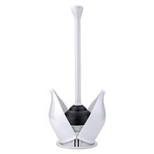 Hideaway Compact Toilet Plunger and Canister-White