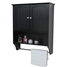 Wall Bathroom Cabinet with 1 Adjustable Shelf & Towels Bar