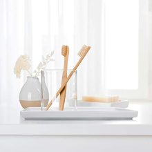 Simple Ceramic Handmade Couple Toothbrush Holder Stand