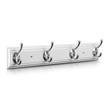 White Wall Mounted Coat Rack, Wooden Modern