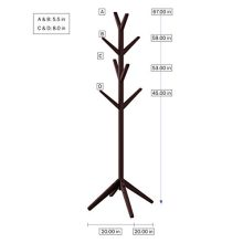 Lavish Home Modern Freestanding Wooden Tree-Hallway Entryway