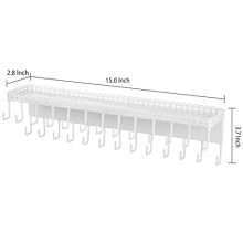 MyGift 26-Hook, White Wall-Mounted Metal Jewelry Organizer