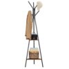 Declutter Your Space – Industrial Coat Rack Stand with Storage Cabinets in Rustic Brown