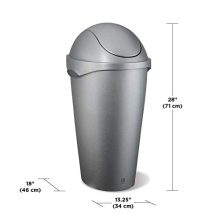 Umbra , Nickel Swinger 12-Gallon Swing-Top Waste Can