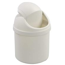 Mini Desktop Waste Bin with Lid – Compact Countertop Garbage Can (White)