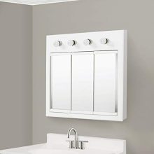 Lighted Tri-View Mirrored Medicine Cabinet