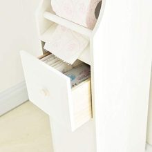 IOTXY Bathroom Floor Storage Cabinet, Solid Wood Toilet Tissue Cabinet