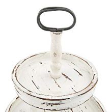 Wood 2-Tier Tray with Metal Handle