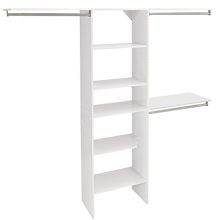 Closet Organizer with Shelves, 25-Inch-Pure White