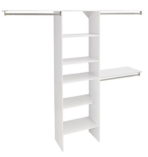 Closet Organizer with Shelves, 25-Inch-Pure White