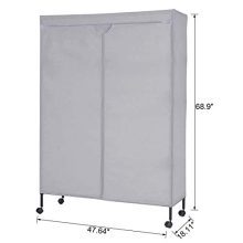 JS HOME Heavy Duty Garment Rack, Free-Standing Rolling