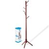 High-Grade Wooden Tree Coat Rack Stand, 6 Hooks
