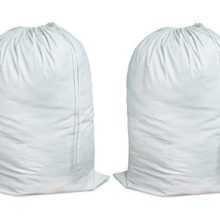 HomeLabels Cotton Laundry Bag - 2 Pack, Natural