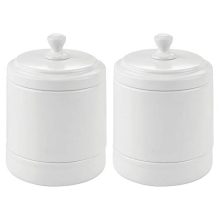 mDesign Metal Bathroom Vanity Storage Organizer Canister Jar