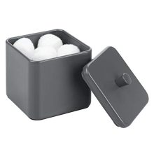 mDesign Metal Bathroom Vanity Countertop Storage Organizer Canister