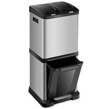 Step Trash Can 8.5 Gallons Stainless Steel Triple