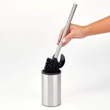 mDesign Modern Bathroom Storage and Toilet Brush Set