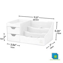 Elegant Vanity Holder for Brushes, Eyeshadow Makeup Organizer With Drawers