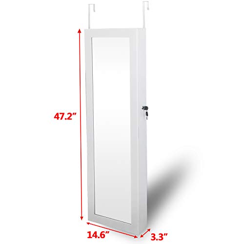 ZENY Jewelry Armoire Jewelry Organizer with Full Mirror