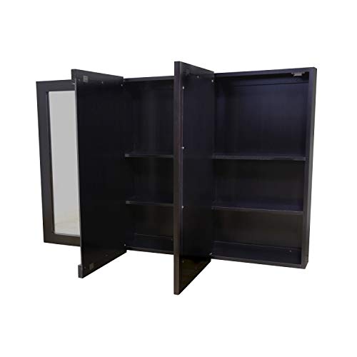 Framed Mirrored Medicine Cabinet in Espresso