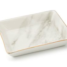 Nordic grey striped marble plate - Ceramic jewelry tray