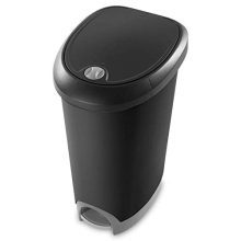 12.6 Gallon Locking Lid Step-On Kitchen Trash Can – 2 Pack, Hands-Free & Pet-Proof