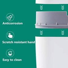10L Plastic Trash Can with Lid – Space-Saving Waste Basket for Bathroom, Kitchen, Office