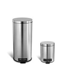 NINESTARS Step-on Trash Can Combo Set, 8 Gal 30L