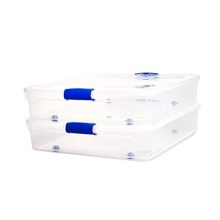 Homz Plastic Underbed Storage, Stackable Storage Bins