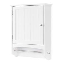 Bathroom Storage Cabinet with Rod and Adjustable Shelf
