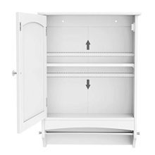 Wooden Single Door Wall Mount Storage Organizer