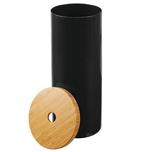 mDesign Plastic Free Standing Toilet Paper Holder Canister