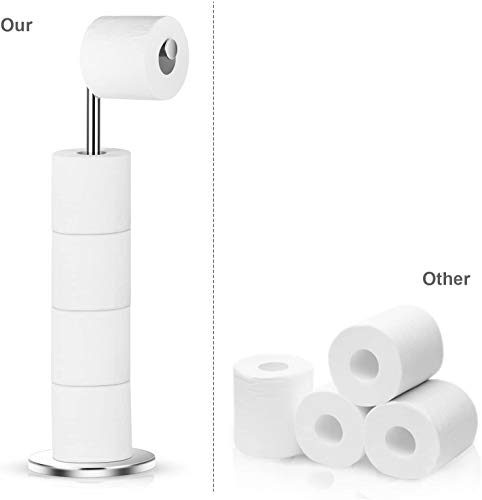 Naturous Freestanding Toilet Paper Holder Stand with Storage