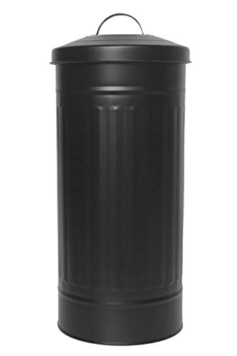 Autumn Alley Black Toilet Paper Reserve Holder Canister with Lid