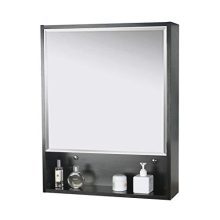 Storage Cabinet with Mirror Adjustable Wall Mounted Cabinet Black