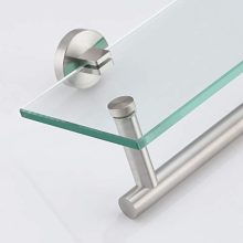 KES Glass Shelf 16" Tempered Glass Floating Shelf Wall Mount