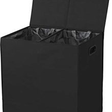 Black Double Laundry Hamper with Lid