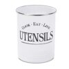 Kitchen Utensil Holder Crock, White With Premium