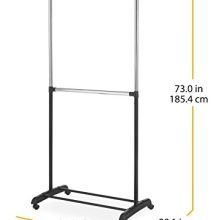 Whitmor Adjustable 2-Rod Garment Rack