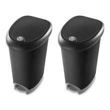 12.6 Gallon Locking Lid Step-On Kitchen Trash Can – 2 Pack, Hands-Free & Pet-Proof