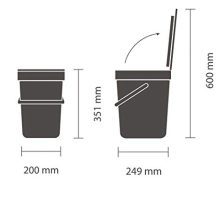 Brabantia Sort & Go Waste Bin 12 L, Mint