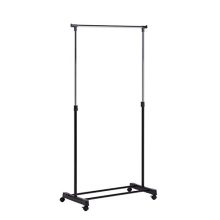 Height-Adjustable Rolling Garment Rack with Shoe Shelf