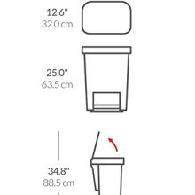 45 Liter Rectangular Kitchen Step Trash Can with Soft-Close Lid – Silent, Durable & Custom Fit Liners