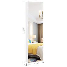 SONGMICS 47.2" H Full Screen Mirrored Jewelry Cabinet Armoire