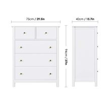 HOMECHO 5 Drawer Dresser, Modern Chest of Drawer