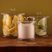 Premium Acrylic Apothecary Jars Set of 3 - Elegant Storage Canisters for Lavatory, Kitchen, and More